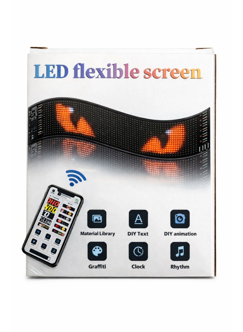 شاشة LED ذكية للسيارات بتثبيت شفط على الزجاج – عرض رسائل ونصوص متحركة RGB مع تحكم عبر الهاتف - Image 1